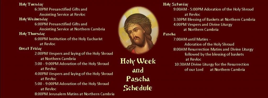 Holy Week and Easter Schedule – Protection of the Blessed Virgin Mary